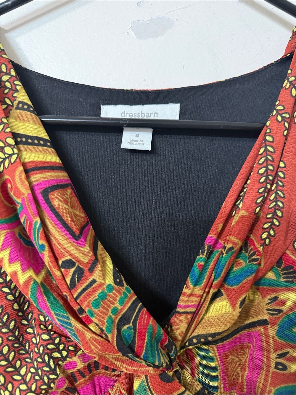 Dress Barn Rust Multicolor Twist-Front Midi Dress Y2K - Picture 2 of 2
